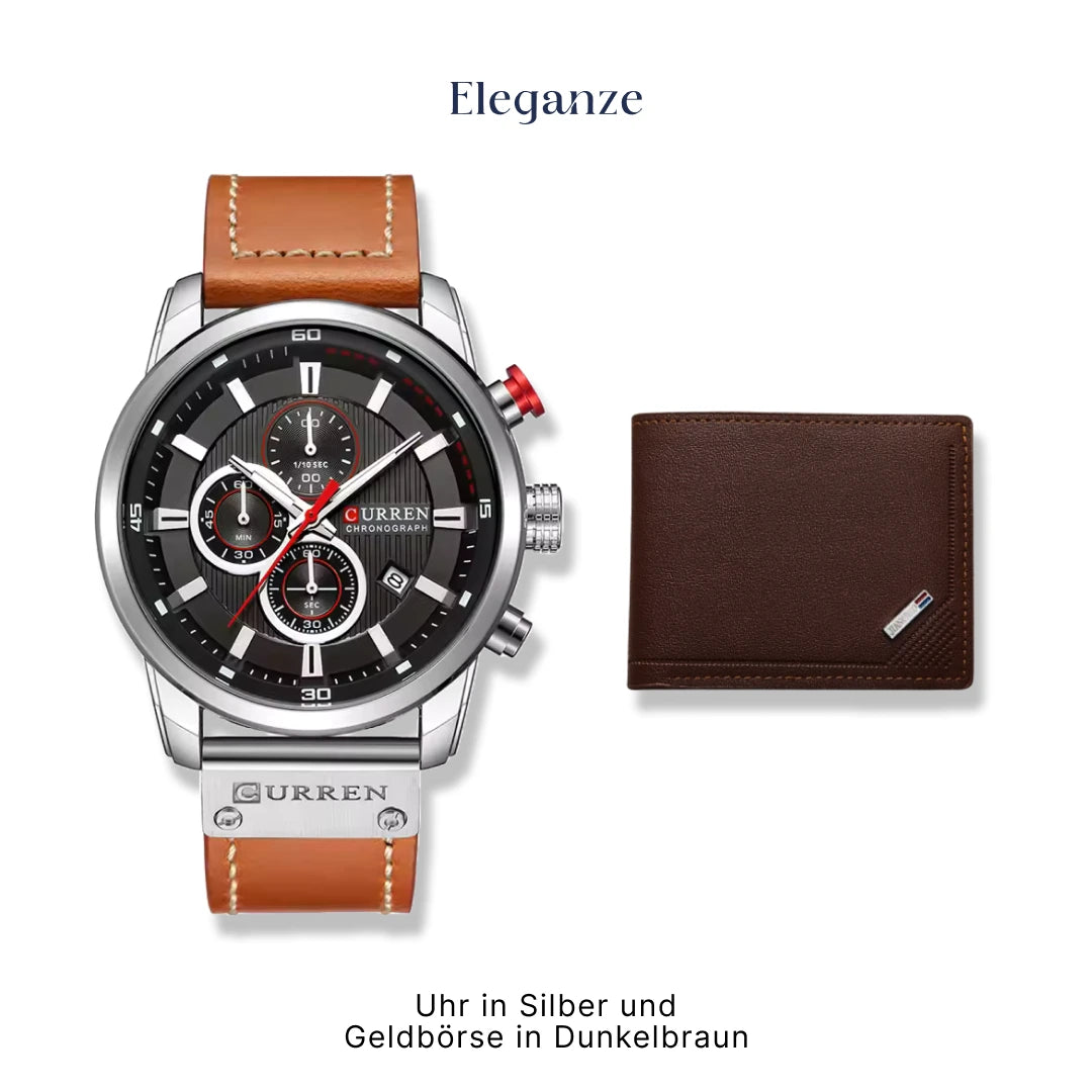 Curren Titan Edition™ Uhr + Exklusive Slim-Geldbörse aus Leder